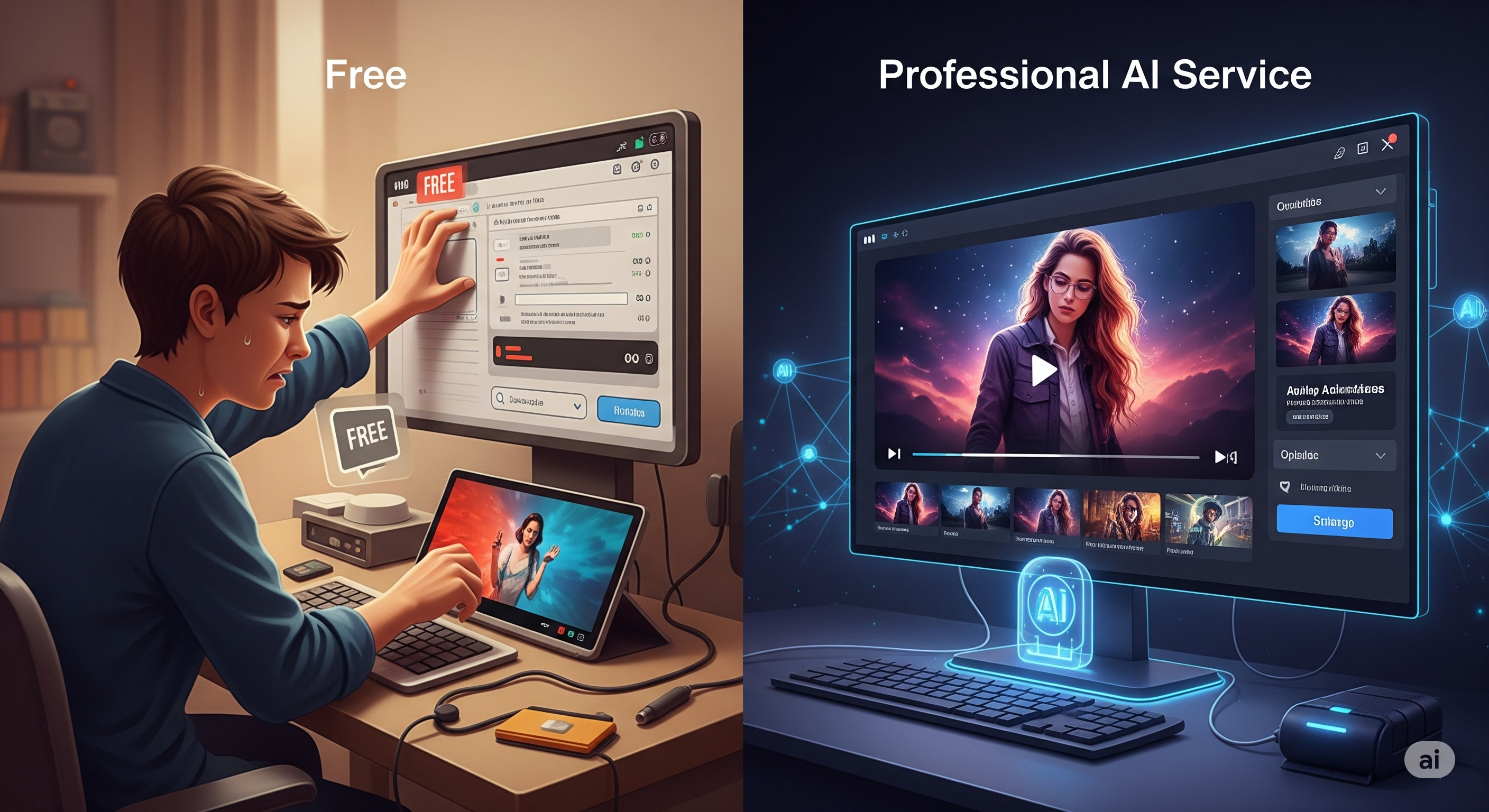Có Nên Tạo Video Quảng Cáo Miễn Phí? So Sánh Với Dịch Vụ AI Chuyên Nghiệp  tiếp nè